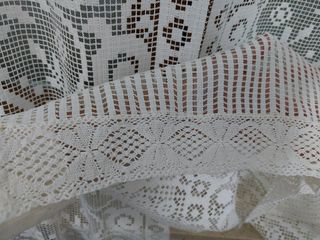 2 Tende in pizzo bianco
