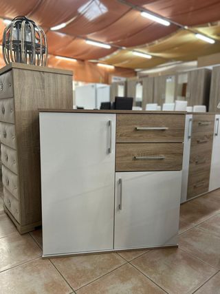 Mueble Aparador Blanco 2 Puertas + 2 Cajones 