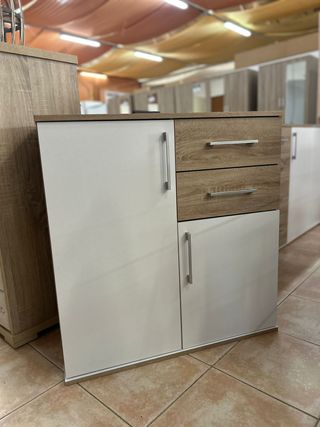 Mueble Aparador Blanco 2 Puertas + 2 Cajones 