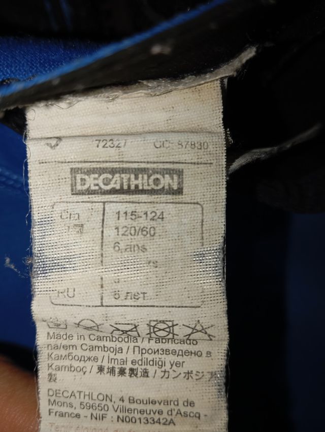 Neopreno Decathlon 6 años 115-124 cm
