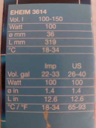 Calentador acuario eheim 100W