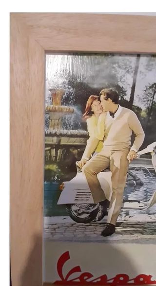 Stampa Vintage Vespa con cornice in legno naturale