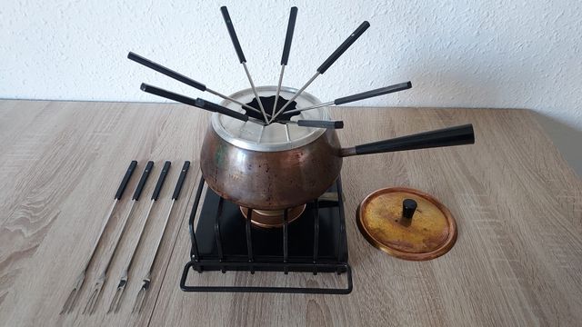 FONDUE VINTAGE COBRE/ACERO INOX SPRING SWITZERLAND