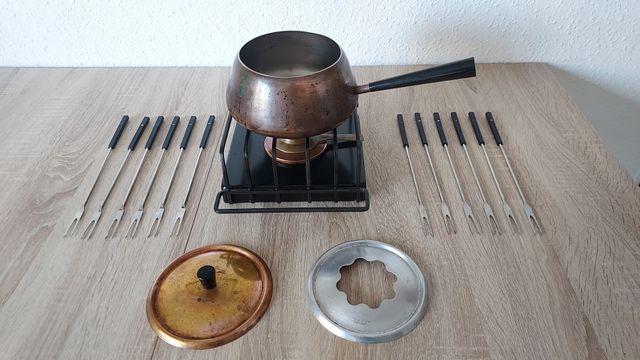 FONDUE VINTAGE COBRE/ACERO INOX SPRING SWITZERLAND