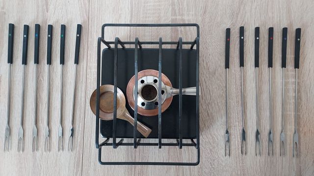 FONDUE VINTAGE COBRE/ACERO INOX SPRING SWITZERLAND