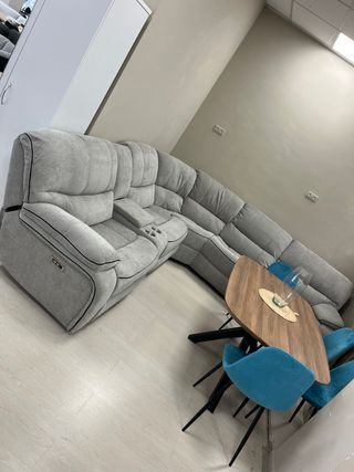 Sofa Rinconera electrica gris plata