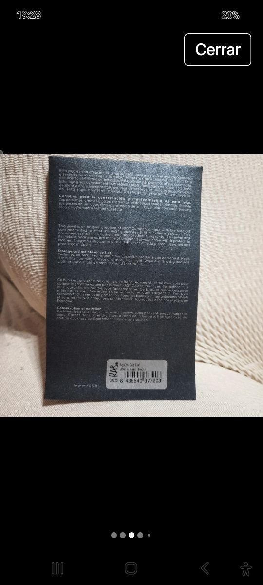 Ago Arianne placcato in oro. Marca: RAS