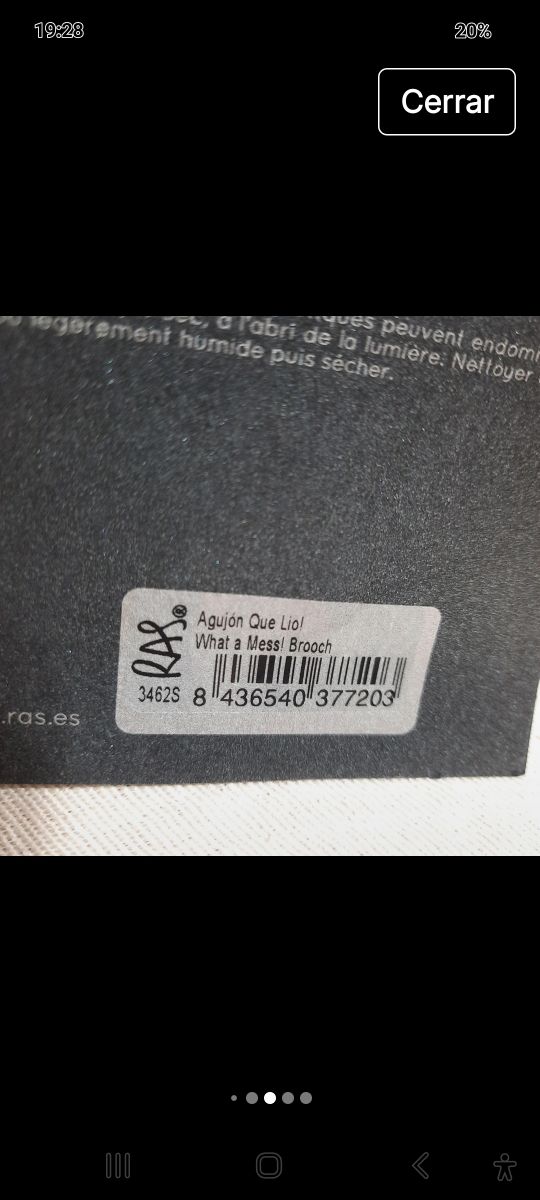 Ago Arianne placcato in oro. Marca: RAS