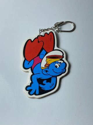 LLAVERO DE LOS PITUFOS DE PEYO AÑOS 80