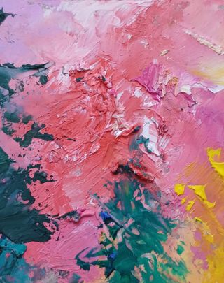 Paisaje Oleo Sobre Cartón Pintura Abstracta Arte