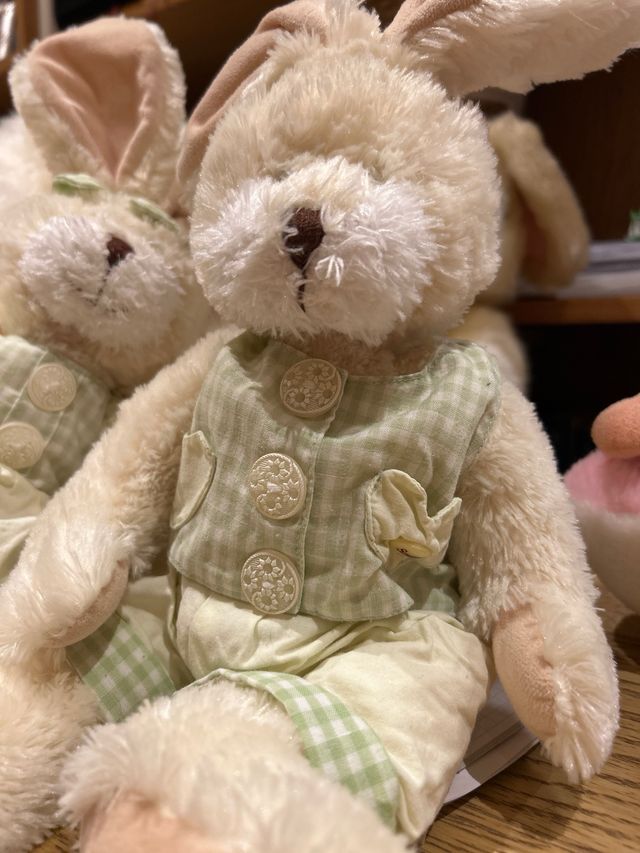 Pareja de conejitos de peluche.