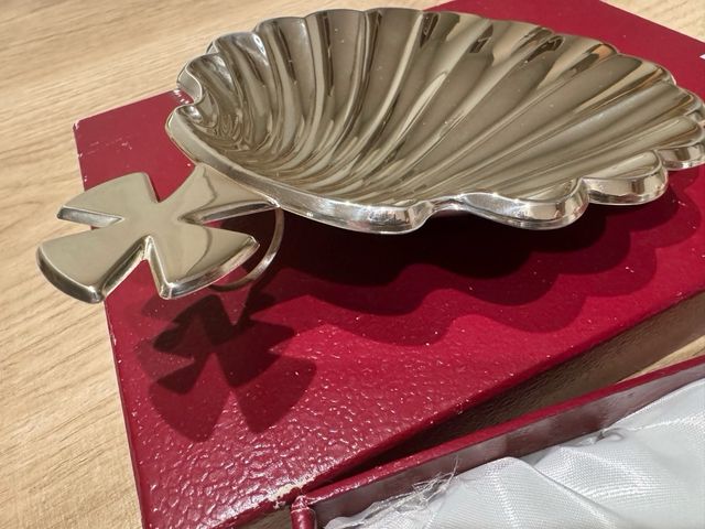 Conchiglia da battesimo in argento