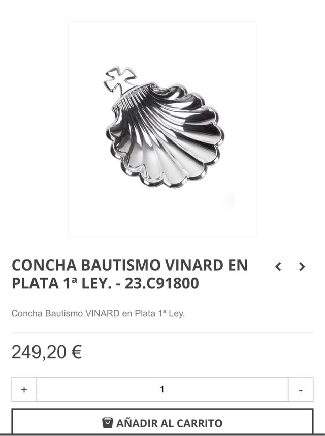 Conchiglia da battesimo in argento