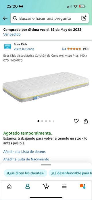 Colchon cuna ECUS KIDS