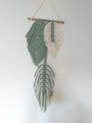 Hojas plume macrame  Arazzo da parete macramè Boho