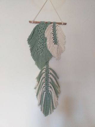Hojas plume macrame  Arazzo da parete macramè Boho