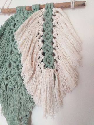 Hojas plume macrame  Arazzo da parete macramè Boho