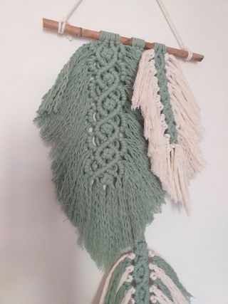 Hojas plume macrame  Arazzo da parete macramè Boho