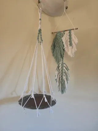 Hojas plume macrame  Arazzo da parete macramè Boho