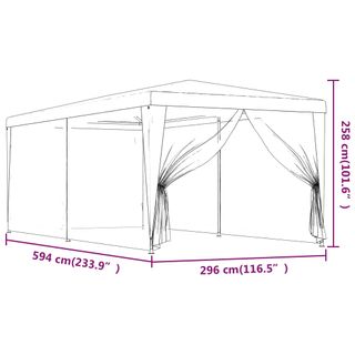 Carpa para fiestas con 6 paredes 3x6