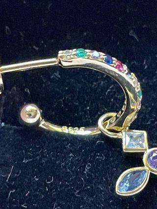 Pendientes criolla aro con colgante cruz