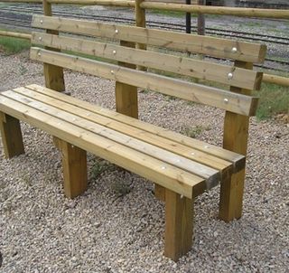 Panchine da giardino, in legno massello, nuove