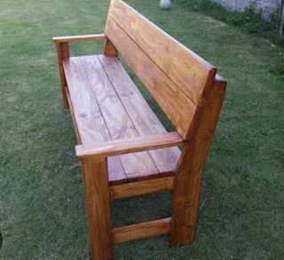 Panchine da giardino, in legno massello, nuove