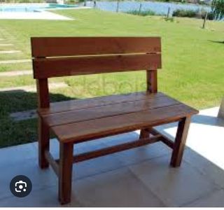 Panchine da giardino, in legno massello, nuove