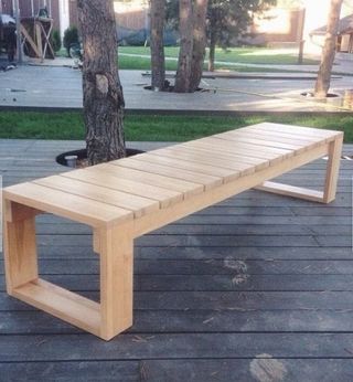 Panchine da giardino, in legno massello, nuove