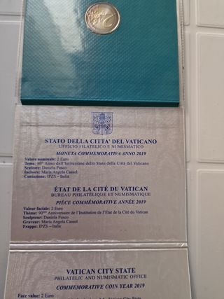 Moneta commemorativa 2 E. VATICANO 2019
