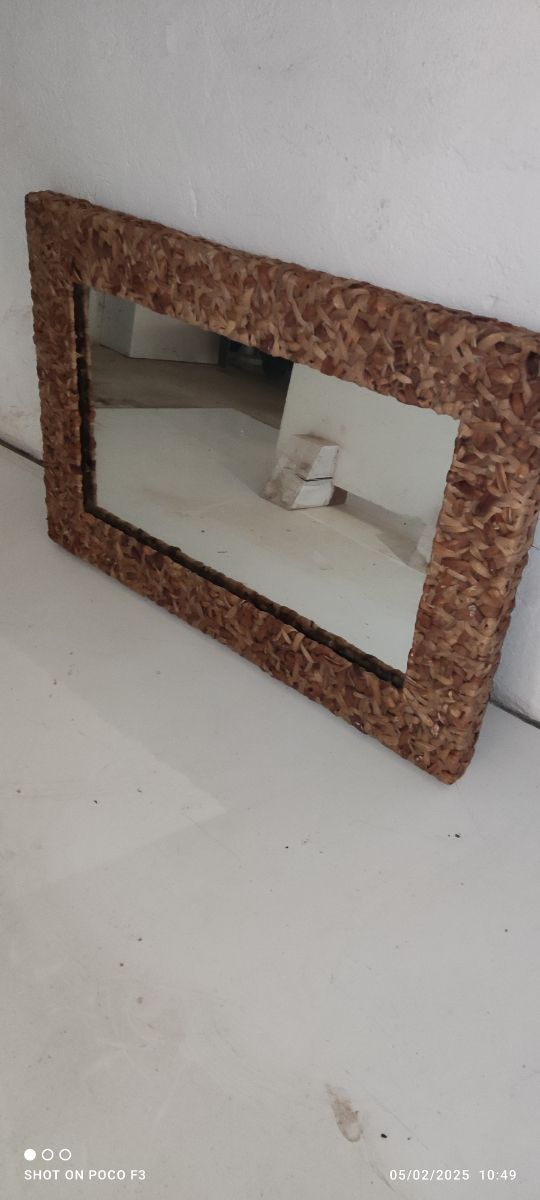 Espejo cañamo y metal