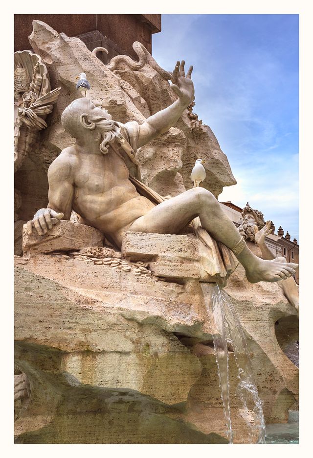 Poster fotografico Fontana dei Quattro Fiumi, Roma