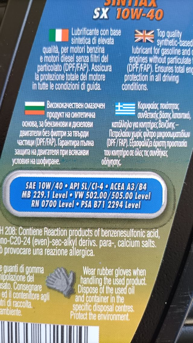 Olio motore 10w-40