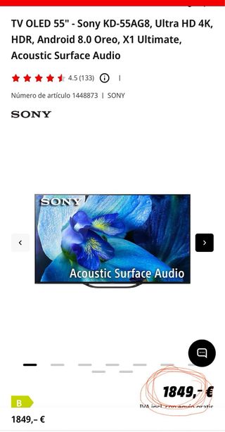 TV Sony OLED KD55AG8 Perfecta!