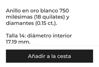Anillo oro blanco y diamantes