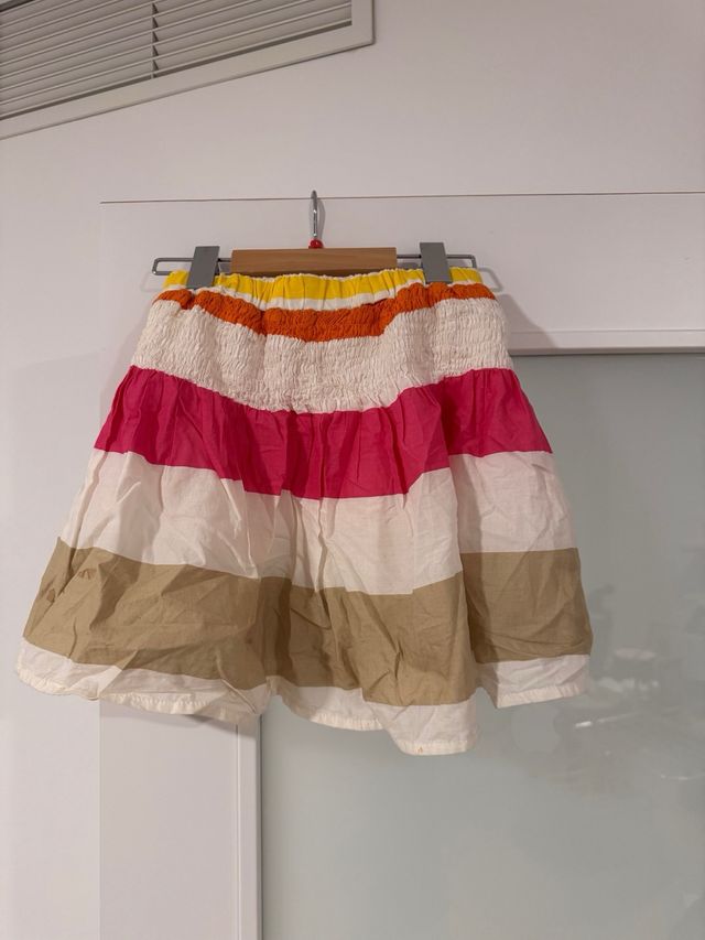 Falda BSK multicolor de rayas con elástico 