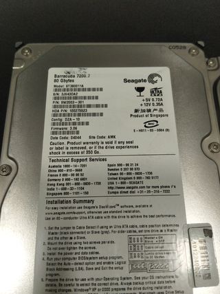 Discos duros HDD Seagate 80 GB IDE 3,5"