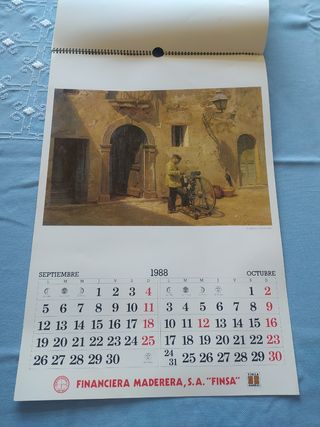 Calendario Pintor Antonio Fernández 