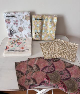 Lote Guardanapos papel 33 cm x 33 cm de 3 folhas