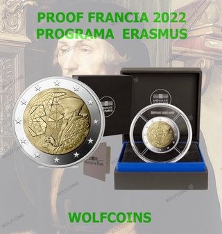 🇫🇷 FRANCIA 2€ 2022 PROOF "PROGRAMA ERASMUS"