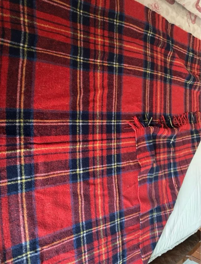 Coperta scozzese rossa in lana