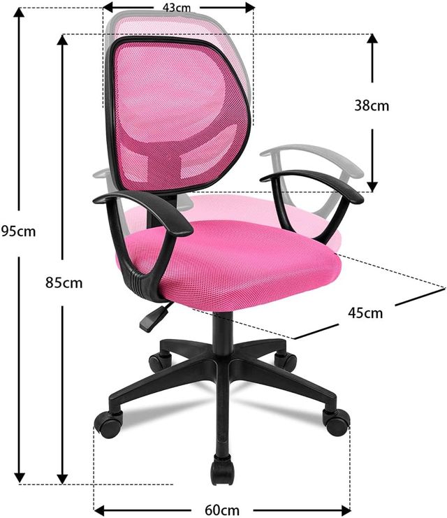 Silla de oficina ergonómica con reposabrazos 360º
