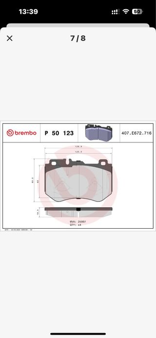 Pastillas de freno Brembo P50 123