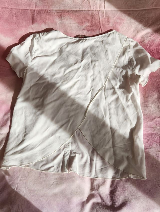Blusa blanca Zara XS espalda abierta