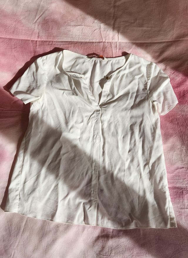 Blusa blanca Zara XS espalda abierta