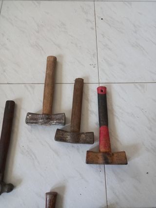 3 mazas de hierro para obra