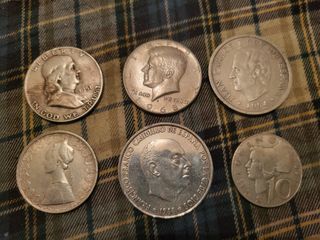 Lote de 6 monedas de plata.