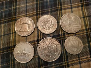 Lote de 6 monedas de plata.