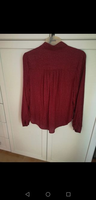 Camicia in raso Bordeaux