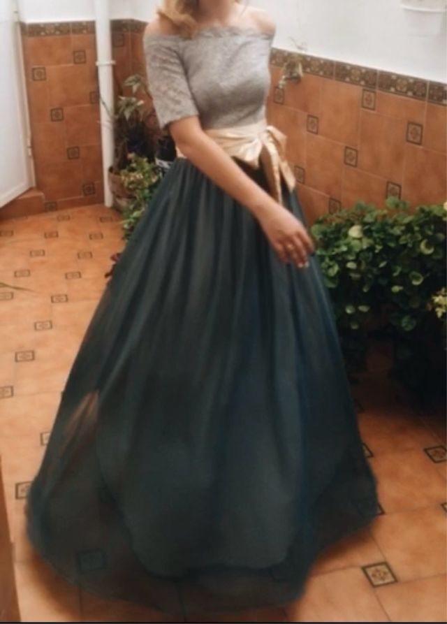 Vestido de fiesta verde